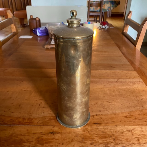 Bouillotte cuivre ex obus 1917